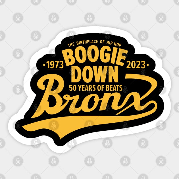 Boogie Down Bronx lettering - 50 years of Hip Hop Sticker by Boogosh